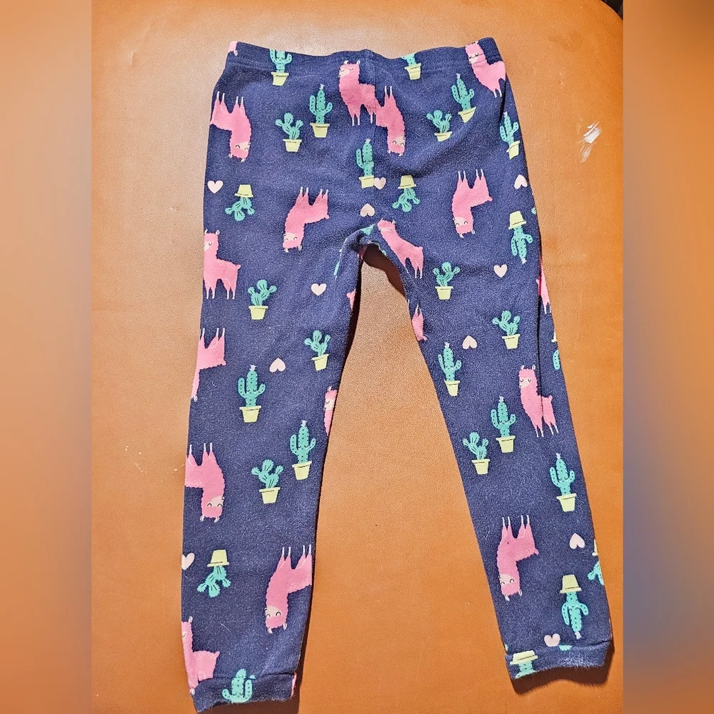 Carter's Blue and Pink Llama Print Leggings PJ Bottoms